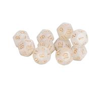 Picysa D12 Juego de Dados de 12 Caras, 40 Piezas, Dados Poliédricos de 12 Caras con Figuras Claras, Evita la oxidación para Juegos de Mesa, la enseñanza de Matemáticas (blanco)