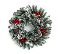 Picysa de Navidad Artificial de 15,7 Pulgadas, de Pino Sintético con Frutos