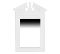 Picysa Espejo de Cortesía de Casa de Muñeca 1:12, Espejo Blanco de Baño de Simulación de Casa de Muñeca para Miniatura, Comunicación Padre-Hijo, Cultura de Intereses, Ideal para