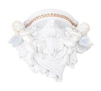 Picysa - Estantería de pared con forma de ángel de resina y elegante decoración europea con un bonito diseño para dormitorio, sala de estar, cocina (oro blanco puro)