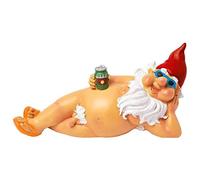 Picysa - Estatua de enano de jardín grueso - Decoraciones de césped enano para parejas traviesas, decoración artística de duende al aire libre (macho de playa)