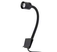 Picysa Foco para Pecera, Brazo de Abrazadera Giratorio de 360°, Impermeabilización IP65, Minifoco LED USB para Acuario para Paisajes Acuáticos, Color: Negro
