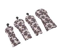 Picysa Funda Protectora para Palos de Golf de PU de Primera Calidad, Felpa Gruesa con Matrícula para Entusiastas del Golf, Camuflaje Marrón, Paquete de 4