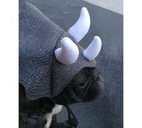 Picysa Gorro para Mascotas Triceratops, Lindo Tocado de Cuerno para Perros y Gatos, Tela Suave, Fiestas y Cosplay, Tamaño 24 * 17cm (Negra)