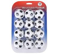 Picysa Juego de 12 Uds de Balones de Fútbol de Mesa, Mini Accesorio de Repuesto de 36mm para Amantes del Fútbol de Mesa, Resina Duradera en Blanco y Negro