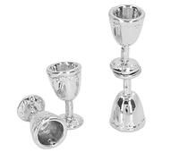 Picysa Juego de 4 Mini Copas de Champán para Casa de Muñecas 1:12, Exquisitas Copas de Vino de Simulación para Decoración de Casa de Muñecas, Regalo Ideal para Amantes de Las, Hechas de Aleación (4