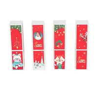 Picysa - Juego de 4 tubos de lápiz labial vacíos para bricolaje y contenedores de bálsamo de labios con forma cuadrada de estilo de Navidad con tapa ajustada para Bricolaje, color rojo y bálsamo para