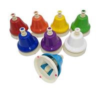 Picysa Juego de Campanas de Mano de 8 Notas para Niños, Juguete Musical Educativo Colorido, Regalo de Instrumento de Percusión, Metal, Tamaño Pequeño para el Aprendizaje Temprano (Grande)