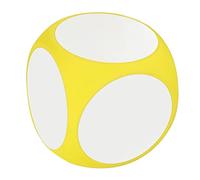 Picysa Juego de Dados en Blanco - Cubos Coloridos Que Se Limpian para Enseñar y Aprender - Ideal para Juegos de Palabras y Matemáticas para Niños - Tamaño EVA de 10 Cm / 3,9 Pulgadas (Amarilla)