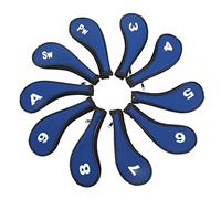 Picysa Juego de Fundas para Cabeza de Hierro de Golf, 10 Piezas, Protección Duradera con Cremallera de Neopreno para un Fácil Acceso Al Palo, Real (Cremallera Negra)