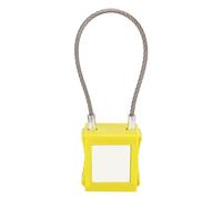 Picysa Kit de Bloqueo de Cable de Seguridad Candado de Acero Inoxidable de 85 Mm con Cilindro de Bloqueo de 12 Inserciones y Más de 10000 Combinaciones para Mantenimiento de Equip (Amarilla)