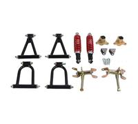 Picysa Kit de brazo de suspensión delantera, superior e inferior, alta resistencia, estabilidad mejorada, comodidad con amortiguador, para ATV, quad, kart