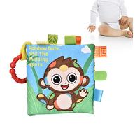 Picysa Libro de Tela para bebé, Juguete Suave para el Desarrollo Infantil con Sonajero para Edades de 6 Meses en Adelante, en Colores Vibrantes, Tamaño 5,7" X 6,7" (Tipo 3)