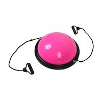 Picysa Media Pelota de Fitness Engrosada con Diseño Antideslizante y Cuerdas de Resistencia para Ejercicios de Pilates y Masajes - Entrenador de PVC ABS Rosa de 46 Cm