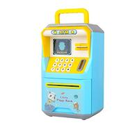 Picysa Mini Hucha Cajero Automático, Máquina de Ahorros Electrónicos Digital con Reconocimiento Facial, Protección por Contraseña, Voz Inteligente (Azul Cielo)