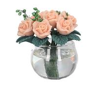 Picysa Mini rosas amarillas para casa de muñecas 1:12, bonita y bonita decoración de maceta, miniatura