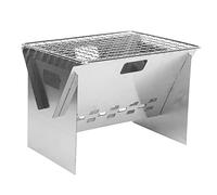 Picysa Parrilla Plegable de Carbón para Barbacoa, Diseño Portátil para Acampar Al Aire, Mini Parrilla de Acero Inoxidable para 1 a 2 Personas