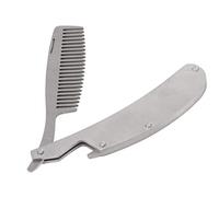 Picysa Peines de Metal Peine de Barba para Hombres Plegable 11X4X1 Peine de Barba Portátil de Acero Inoxidable Herramienta de Bigote Plegable Abridor de Botellas