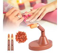 Picysa Puntas de Uñas Postizas para Entrenamiento, Base Estable para Dedos, Herramientas de Práctica para Uñas Acrílicas con 100 Puntas de para Artistas de Salón de ABS Marrón