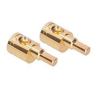 Picysa Reductor de Cable de Alimentación, Reductor de Cable de Audio, Conector de Abrazadera de 0GA de 2 Piezas, Cobre Puro Chapado en Oro para Modificación de Amplificador de Audio de Automóvil