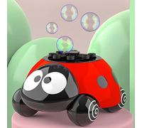 Picysa Soplador de Máquina de Burbujas de Insectos de Dibujos Animados con Luz y Juguete de Cuerda para Tirar para Fiestas Al Aire Libre y Niños Mayores de 3 Años, Diseño de Plástico Amarillo (Roja)