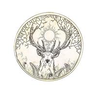 Picysa Tambor Chamánico, Tambor Chamánico Hecho a Mano con Varita de Lluvia Espiritual, Chakra de Curación Sonora, para Música Espiritual, Reflexión, Meditación, Decoración (Ciervo