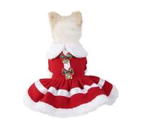 Picysa Vestido de Navidad para perros, ropa festiva para cachorros, ropa festiva, poliéster suave y cálido con patrones navideños para fiestas, fotografías, cumpleaños (M)