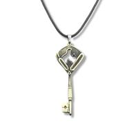 PIDAK Collar con colgante de llave mística, cordón de 45 cm, colgante de 5 x 2 cm, disponible en color dorado o bronce, XL, Metal, No es una piedra preciosa