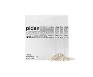 pidan Mezcla de Arena de Tofu para Gatos (Bolsa de 4 x 2,4 kg/6 L) 100% Natural sin Perfume con bentonita, aglutinación Extra Fuerte, Recogida sin Esfuerzo, desechable, Control de olores de Larga