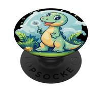Pide un deseo con este disfraz de dinosaurio de diente de león caprichoso PopSockets PopGrip Adhesivo