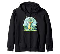 Pide un deseo con este disfraz de dinosaurio de diente de león caprichoso Sudadera con Capucha