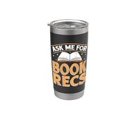 Pídeme Recs de libros Bibliotecario escolar Bibliotecario adicto a los libros Vaso térmico de acero inoxidable de doble pared