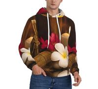 Pidgazdfgv Aromatic Candles - Sudadera con capucha de forro polar para hombre, casual, con cordón de contraste y bolsillo Kaola, Negro, L