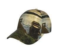 Pidgazdfgv Boat At Lake Shore - Gorra clásica unisex ajustable de corona baja, gorra de béisbol, gorra de papá, talla para adultos, se adapta a todos los niños y niñas, color negro