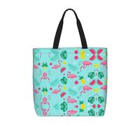 Pidgazdfgv Bolsa de compras ecológica con diseño de flamenco, helado, fruta, bolsa de compras, escuela, trabajo, laptop, mujeres y niñas, para uso diario