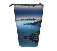 Pidgazdfgv Calm Sea and Rocks - Estuche portátil para lápices, escuela, oficina, niños, estudiantes, adultos, niñas, niños, regalo de maquillaje