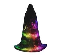 Pidgazdfgv Capa con capucha de cielo y luna de arco iris, disfraz de Halloween, accesorios de disfraces, fiesta, cosplay
