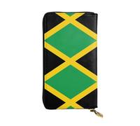 Pidgazdfgv Cartera de piel con cremallera para mujer, diseño de bandera de Jamaica, con bloqueo RFID, gran capacidad, bolsa de viaje para mujer