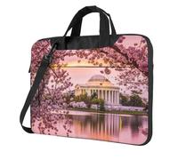 Pidgazdfgv Cherry Blossoms - 1 bolsa para ordenador de negocios, unisex, de hombro, para la temporada de regreso a la escuela, Black, 14 inch