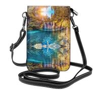 Pidgazdfgv Clean Water And Lake Landscape - Cartera cruzada de piel para mujer, correa de viaje pequeña, bolso de mano para teléfono celular, bolso pequeño