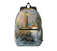 Pidgazdfgv Coast Wave And Lighthouse - Mochila para laptop de 17 pulgadas, para escuela, negocios, vuelos, fin de semana, funda de equipaje para mujeres y hombres
