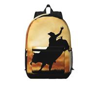Pidgazdfgv Cool Bull Riding - Mochila para laptop de 17 pulgadas, para escuela, negocios, vuelos, fin de semana, funda de equipaje para mujeres y hombres