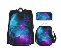 Pidgazdfgv Cool Star River - Mochila para niños y niñas, lonchera escolar, juego de mochila para estudiantes secundarios, estudiantes universitarios, Black, One Size, Equipaje