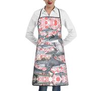 Pidgazdfgv Delantal de cocina ajustable con diseño de gatos, con bolsillo grande, resistente a las gotas de agua, para cocinar, para hombres y mujeres