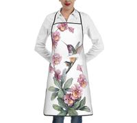 Pidgazdfgv Delantal de cocina ajustable con diseño de pájaro de primavera con bolsillo grande, resistente a las gotas de agua, delantal de cocina para hombres y mujeres