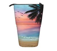 Pidgazdfgv Estuche portátil para lápices, diseño de palmera de coco y playa, para escuela, oficina, niños, estudiantes, adultos, niñas y niños