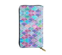 Pidgazdfgv Fish Scale Ocean - Cartera de piel con cierre de cremallera para mujer, con bloqueo RFID, gran capacidad, bolsa de viaje para mujer