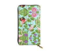 Pidgazdfgv Flamingo Love Flowers - Cartera de piel con cremallera para mujer, con bloqueo RFID, gran capacidad, bolsa de viaje para mujer