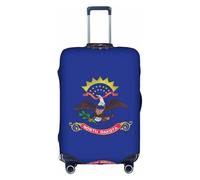 Pidgazdfgv Funda protectora para maleta, diseño de bandera del estado de Dakota del Norte, funda protectora para maleta de tamaño S-XL, White, M