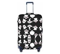 Pidgazdfgv Funda protectora para maleta, diseño de fantasma blanco divertido para maleta, funda protectora para maleta de tamaño S-XL, White, L